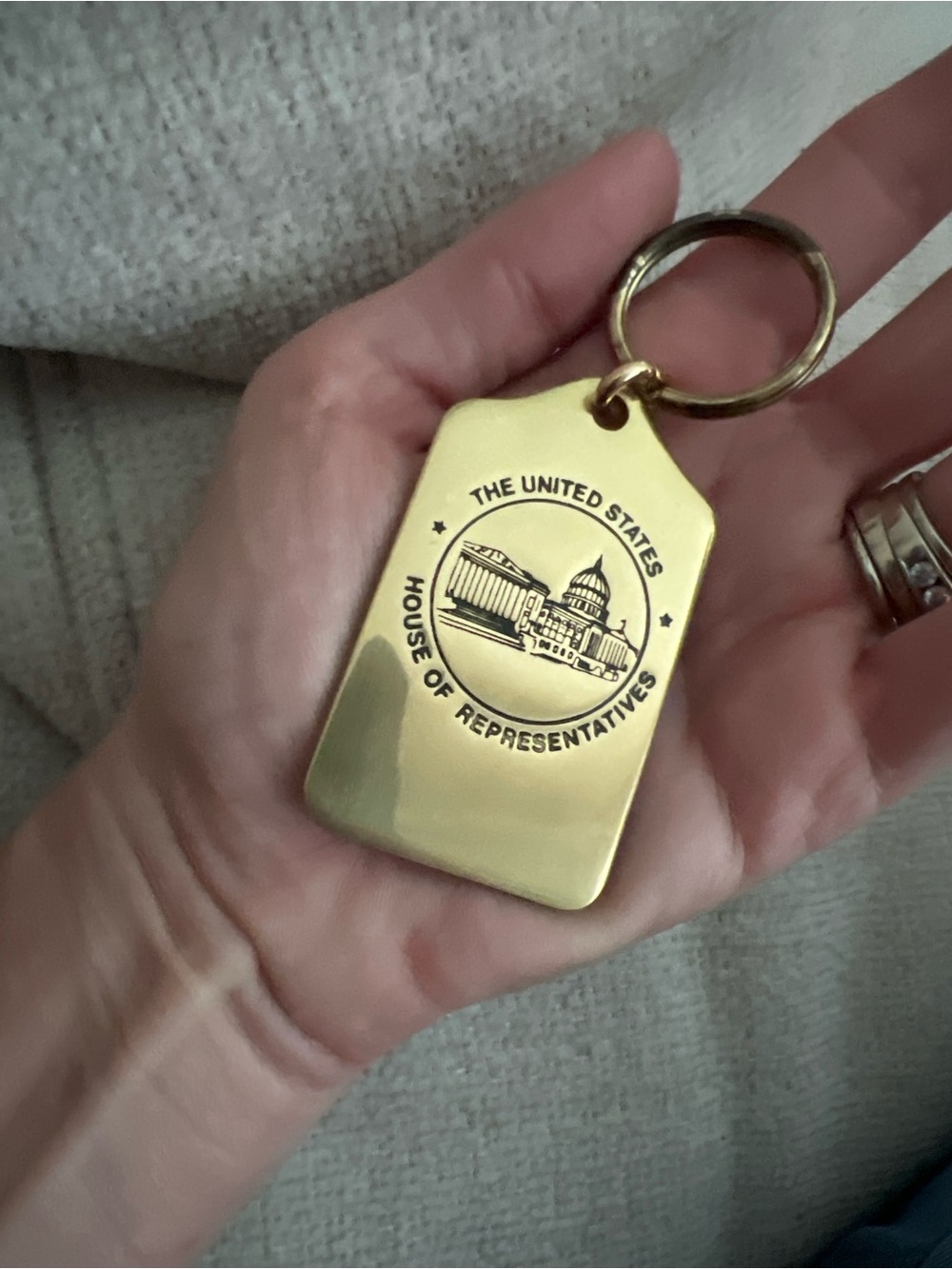 Vintage Brass United States House of Representatives Keychain